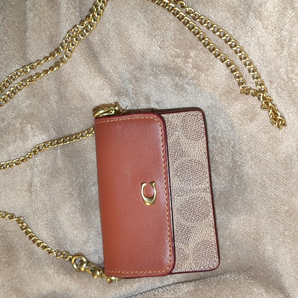 COACH Essential Signature Canvas Half Flap Card Case